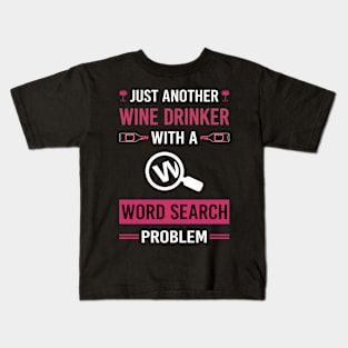 Wine Drinker Word Search Kids T-Shirt